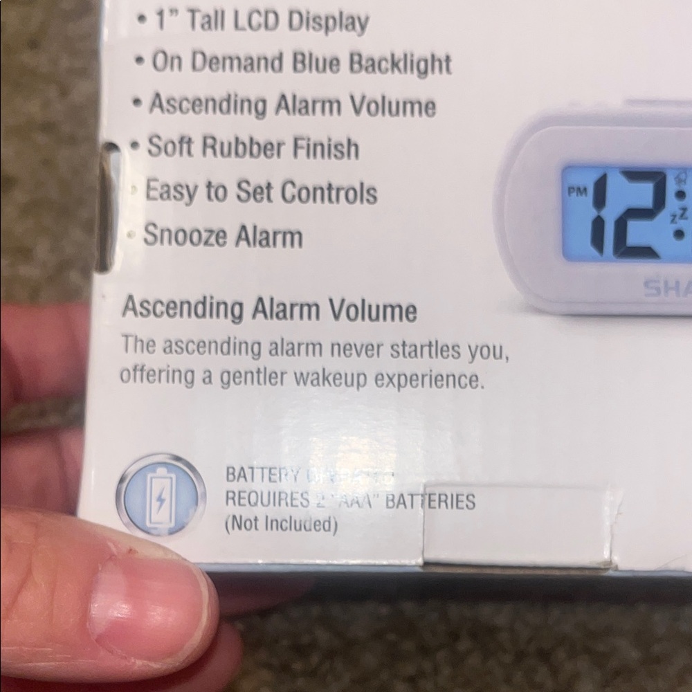 Sharp White Digital Alarm Clock Large Display - Picture 5 of 6